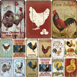 Chicken Plaque Metal Vintage Tin Sign Pin Up Shabby Chic Decor Metal Signs Vintage Bar Decoration Metal Poster Wall Decor