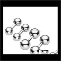 Other Body Drop Delivery 2021 Steel Siver Barbell Earring Stud Ear Ring Nail Piercing Jewelry 316L Stainless Tragus Cartilage Urv0Q