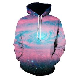 Men's Hoodies & Sweatshirts 2021 Spring And Autumn Styles Are Diverse Space Galaxy 3D Hooded Sweater Men Women Printing Purple Nebula