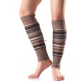 Stripe Knee High Leg Warmers Autumn Winter Socks Boot Cuffs Toppers Leggings Women Girls Warm Loose Stockings Fashion Clothing Will and Sandy