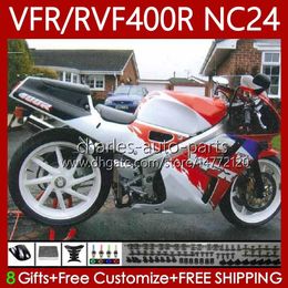 Body Kit For HONDA RVF400R VFR400 R NC24 V4 VFR400R 87-88 Bodywork 78No.45 RVF VFR 400 RVF400 R 400RR 87 88 White red VFR400RR VFR 400R 1987 1988 Motorcycle Fairing