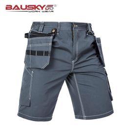 Working Pants Men Workwear Work With Tool Multi Pockets Short 's Trousers For Summer 210716