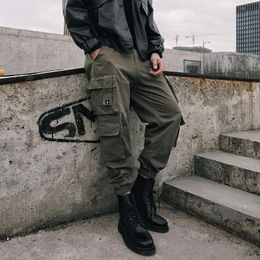 Men's Pants Men Black Cargo For Casual Korean Style Cotton Trousers Male Green Techwear Streetwear Hip Hop