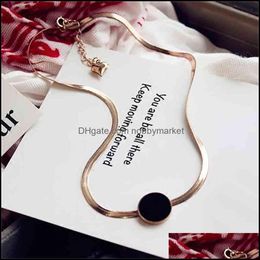 Pendant Necklaces & Pendants Jewelry Korean Collar Simple Necklace Round Brand Womens Short Clavicle Chain Fashion Versatile Neck Drop Deliv