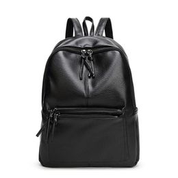 High Quality Travel Girls Backpack Korean Women Female Rucksack Leisure Student School Bag Soft PU Leather Famale Bag 210922