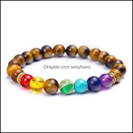 Chakra Bracelet Healing Nce Beads Reiki Buddha Natural Stone Gifts Yoga Bracelets For Women Men Fashions Jewellery S Beaded, Strands Drop Deli