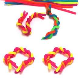 -Zappeln Dekompressionsseil DIY Nudel Seile Sinnes Spielzeug Kinder Erwachsene Zappeln Abreact Flexible Klebstoffseile Stretchy String Neonschlingen FY4523