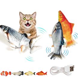 Pet Plush 3d Fish Shape Fish Cat Bite Toy Interactive Gift Usb Charging Fish Catnip Toy Simulation Pet Interactive Supplies