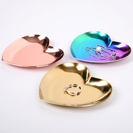 Jewelry Tray Display Tray Heart Shape Wed Plate Colored Metal Plates Storage