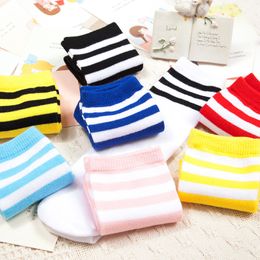 Kids Knee High Socks For Girls Boys Football Stripes Cotton Sports Old School White Socks Skate Children Baby Long Tube Leg Warm 1463 Z2