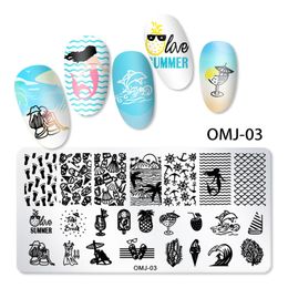 12*6cm stainless Nail Art Templates Stamping Plate Design Flower Animal Glass stamper for manicure tool accessories NAP001