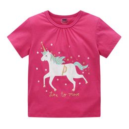 Jumping Meters Top Brand Girls T shirts With Unicorn Print Fashion Children's Tops Cotton Baby Clothes Kids Tees 210529