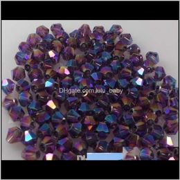 Loose Jewelry Drop Delivery 2021 Wholesale 1000Pcs Sell 5301# Violet Ab 4Mm Be Crystal Spacer Beads A24 2Rceh