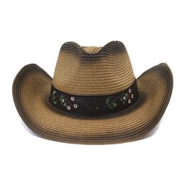 2021 Vintage Summer Sun Western Cowboy Hats For Men Women Outdoor Panama Beach Hat Decoration Sombrero Hombre Cowgirl Caps
