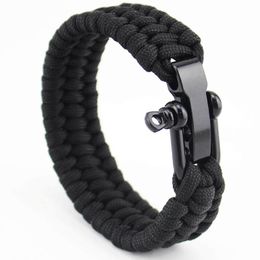 Charm Bracelets Arrival Mens Stainless Steel Anchor Shackles Black Leather Bracelet Surf Nautical Sailor Men Wristband Fashion Jewellery