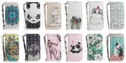 3D Flower Leather Wallet Cases For Iphone 13 Pro Mini 2021 phone13 12 11 XS MAX X XR 8 7 6 SE 5 Tiger Animal Cartoon Cat Dog Panda Leopard