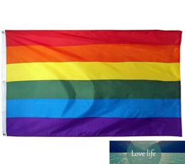 Rainbow Banner Flags 90x150cm Lesbian Gay Pride Polyester LGBT Flag Banner Flags Party Supplies Rainbow Flag wjl0118 Factory price expert design Quality Latest
