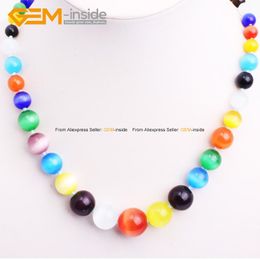 Natural Round Stone Beads For Jewellery Making Necklace Graduated Fashion Jewellery DIY Gift 19inches Free Wholesale Gem Chokers