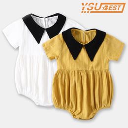 Brand born Clothes Infant Kids Romper Baby Girl Shorts Sleeveless Cotton Jumpsuit Playsuit Summer 0-24M 210429