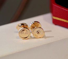 Fashion style round shape stud earring in 18k gold plated for women wedding Jewellery gift have stamp normal box PS3129A