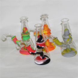 Silicone Plus Glass Water Bongs hookahs Reclaim Catchers Bubbler bong dabber tools smoking hand pipes