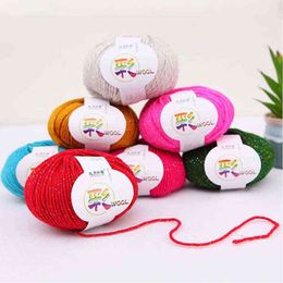 1PC 1pc 50g Yarn Shinny Thick Yarn for Knit Hand-Knitted Wool Crochet Yarn for Scarf Sweater Blanket Making Y211129