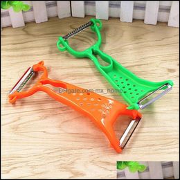 Kitchen, Dining Bar Home & Gardenwholesale Stainless Steel Vegetable Fruit Peeler Jienne Cutter Slicer Peel Kitchen Tools Gadget Drop Delive