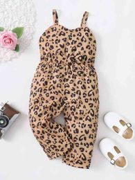 Baby Leopard Print Bow Front Cami Jumpsuit SHE