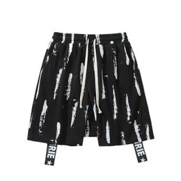 Men Shorts Printed Tie Dye Elastic Waist Casual Korean Style Fashion Hip-hop Plus Size Students Couple All-match 649322804026