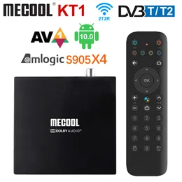 Mecool KT1 Google Certificated Smart TV Box Android 10.0 DVB-T DVB-T2 Amlogic S905X4 Support AV1 4K 60fps 2T2R Dual WIFI USB3.0 Voice Search Remote