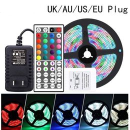 LED Strips Lights Bluetooth Luces Leds RGB 2835 SMD Flexible Waterproof Tape Diode 5M 10M 15M DC 12V Remote Control+Adapter