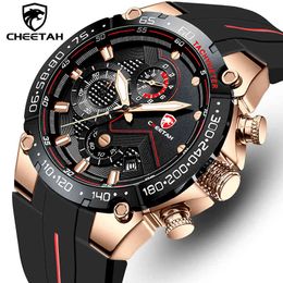 CHEETAH Mens Watches Top Brand Luxury Rose Gold Waterproof Quartz Watch Men Fashion Chronograph Male Sport Military Wristwatch 210517