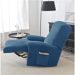 Velvet Plush Recliner Cover Split Design Stretch Lazy Boy Chair Lounger Single Seater Couch Sofa Slipcover Armchair s 211116