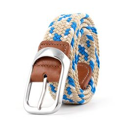 Belts Top Colours Men Women Casual Knitted Pin Buckle Belt Women's Clothing Accessories Unisex For Jeans Pants Wholesale 105cm