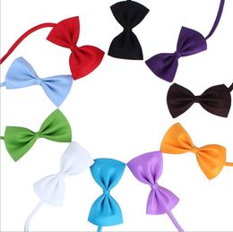 20pcs Pet tie Dog collars bow flower accessories decoration Supplies Pure Colour bowknot necktie