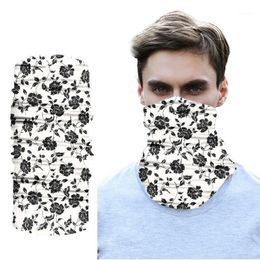 UUniesx Outdoor Men Women Head Face Mask Polyester Rose Windproof Neck Sunshade Tube Bandana Scarves Camping Hiking Headwear Cycling Caps &