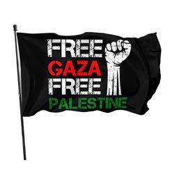 Free Gaza & Palestine 3' x 5'ft Flags Outside Banners 100D Polyester High Quality With Brass Grommets