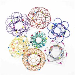 Anti-stress Toy Mandala Decompression Toys Variety Flower Basket Thirty-six Softened Steel Ring Stress Relief Fidget Puzzle Gift 0752