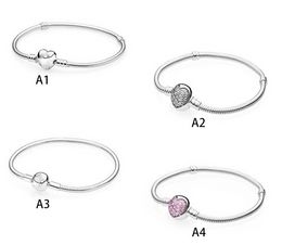 Designer Jewellery 925 Silver Bracelet Charm Bead fit Pandora Love Heart Full Diamond DIY Slide Bracelets Beads European Style Charms Beaded Murano