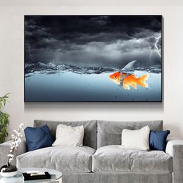 Modern Large Size Canvas Picture Abstract Fish Painting Wall Art Animal Posters And Prints For Living Room Home Decor No Frame