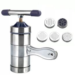Manual Noodle Maker Press Pasta Machine Crank Cutter Fruits Juicer Cookware Making Spaghetti With 5 Moulds