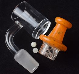 Smoking Clear Bottom Quartz Banger Nail and Luminous Terp Pearl & Cyclone Spinning Carb Cap Dab For Oil Rigs Glass Water Pipes
