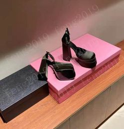 Ladies designer dress shoes heels retro square toe Muller high quality wedding elegant sandals large size 35-42