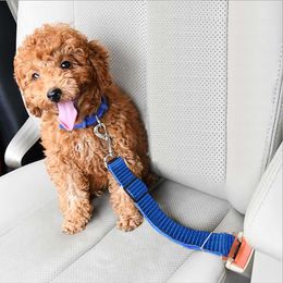 Adjustable Dog Cat Car Safety Belt Pet Car Seat Belt Leash For Dogs Travel Traction Collar Harness Dog Lead Clip Dog Accessories 211006