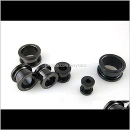 Other Drop Delivery 2021 Blackline Flesh Tunnel 316L Surgical Steel Plugs Titanium Ear Piercing Expander Fashion Body Jewelry 9Ug6V