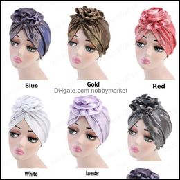 Beanie/Skl Caps Hats & Hats, Scarves Gloves Fashion Aessories Women Turban Hat Bohemia Style Flower Hijab Beanie Ladies Hair India Muslim Sc