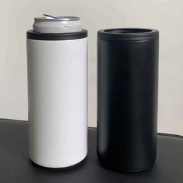 12oz Sublimation Cola Cans Cooler Stainless Steel Tumbler Insulator double wall vacuum Beer Holder for standard 330ml Can keep it cold AAA