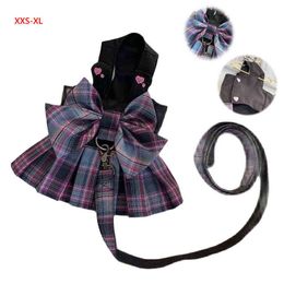 Cat Puppy Clothing Small Dog Dress Harness Skirt Chihuahua Yorkshire Pomeranian Shih Tzu Maltese Poodle Bichon Schnauzer Clothes 211106