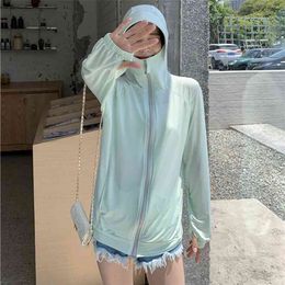 HSA Long Sleeve Hoody Summer Women Sun UV Protection Jacket Clothing Female Hooded Thin Beach Sweatshirt casual Tops 210430