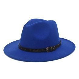 Hommes Fedoras pour femmes chapeaux de laine printanières Black Jazz Caps Wide Brim Gentleman Elegant Lady Vintage Hat F69